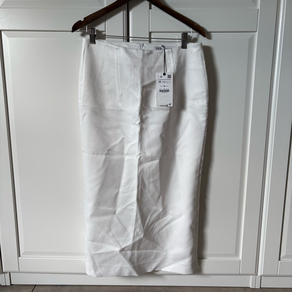 Zara White Midi Skirt